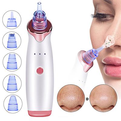 China Acne Treatment Blackhead Scraper 5 in 1 Electric Facial Pore Derma Suction Vacuum Deep Cleansing Electric Suction for sale