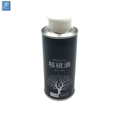 China The empty frying oil can 250ml food grade round olive oil tin can frying oil metal box for sale