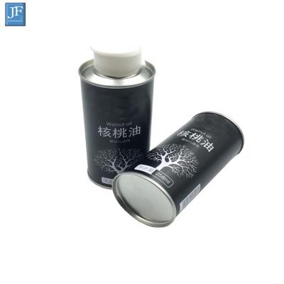 China Frying Oil Can 250ml Food Grade Round Olive Oil Tin Can Nuts Packaging Can for sale