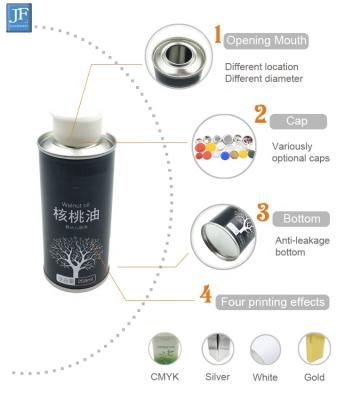 China Frying Oil Can 0.25l Round Olive Oil Tin Can Nuts Packaging Can for sale