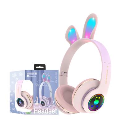 China JKK PM-08 Design Rabbit Ear Headset New Fashion Powerful Stereo Bass Party Colorful Fashion LED Rabbit Kids Gift Cosplay Headphones for sale