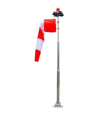 China Stainless steel material FAA standard windsock for helipad / helipad windsock / windcone with helipad lighting Te koop