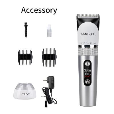 China Professional Cordless Hair Clippers Highest Level CONFU Electric Men's Hair Clippers Cordless Hair Trimmer Metal Hair Clippers for sale