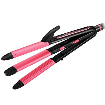 China Professional Hair Straight and Curler Hair Straightener Flat Iron 450 Degrees, 3 in 1 Hair Straightener and Curling Iron for sale