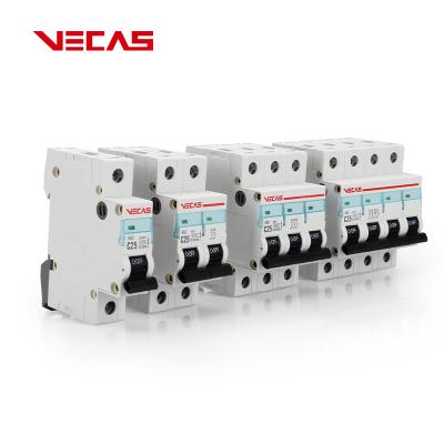 China VECAS DZ47 A60 Series MCB 1P 16A 20A 25A 32A 6KA Breaking capacity 230/400V miniature circuit breaker for sale