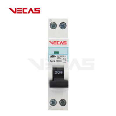 China VECAS A60 Ac Dc mini DZ47-63 1P 2P 3P 4P 240/450V MCB Air Switch Upgrade 1 Pole 20 AMP A60-DPN Miniature Circuit Breaker for sale