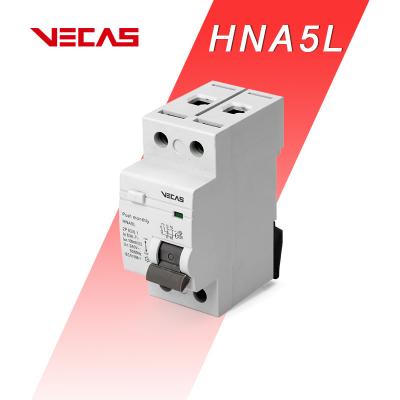 China VECAS Leakage Protector RCCB Circuit Breaker 2P 220V 380V 16AMP 20AMP 25AMP High Standard Plastic Silver Copper 2P 4P IEC61008-1 for sale