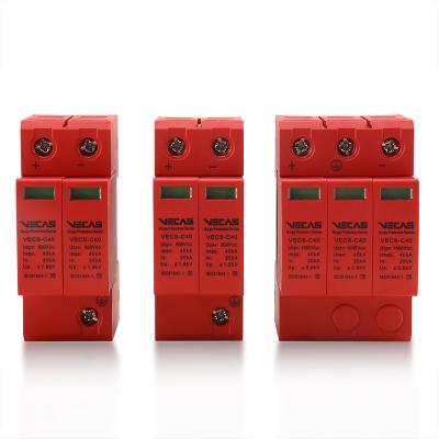 China VECAS DC Surge protective device 40KA 2P 3P 4P power lightning protection switch DC SPD 220V 380V IEC61643 for sale