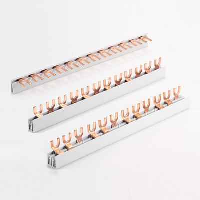 China VECAS U type busbar connection MCB RCCB copper bar 1 / 2 / 3 / 4 pole 32 amp 64 amp Copper material 1-100 amp for sale