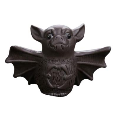 China Viable Chinese Yixing Bat Figurine Tea Pet, Ceramic Bat Tea Pet Bat Statue Ornament Gift for sale