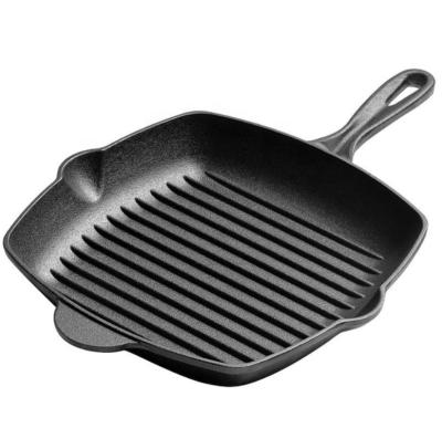 China Sustainable Cast Iron Polygon Die Cut Grill Pan / BBQ Pan / Dish With Handle for sale