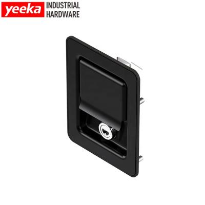 China YEEKA Truck Hardware 1702-10A-10 Panel Lock, E-coated Black Smooth Powder Coated Housing Handle, Paddle Latch With Latch for sale