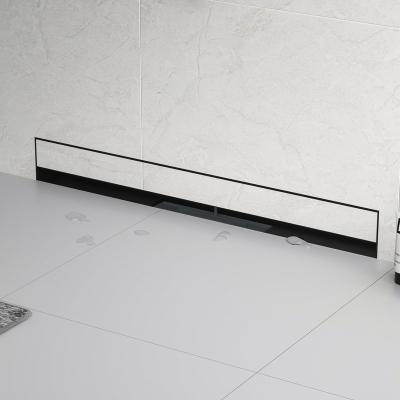 China Anti Rust Recessed Wall Installation Tile Insert Matte Black Stainless Steel Shower Drain Wall Drain for sale