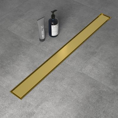 China Luxurious Workmanship Gold Anti Rust Linear Shower Floor Drain Stainless Steel Shower Drain for sale