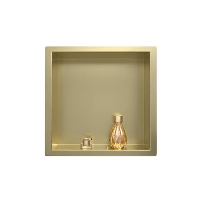 China 300 x 300mm Special Finishes Stainless Steel Titanium Gold Wall Niche Marble Recessed Shower Niche Shelf for sale