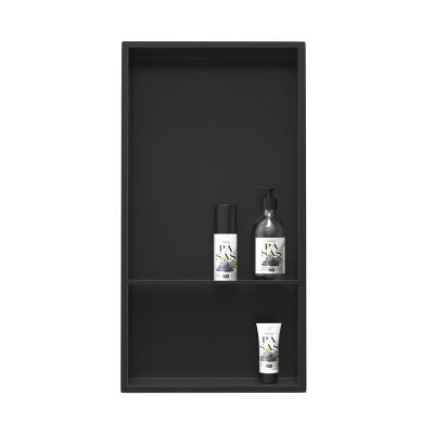 China Exclusive Anti Rust Design 304 Stainless Steel Matte Black Vertical Shower Wall Niche For Bathroom for sale