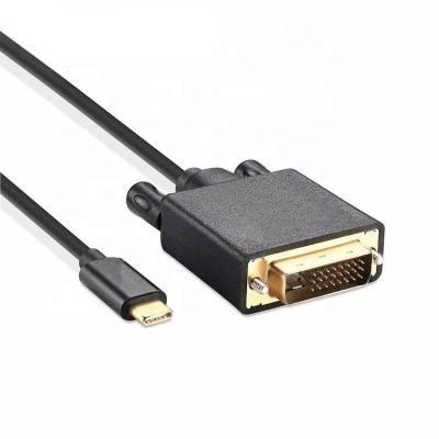 China USB C to DVI COMPUTER Cable , USB 3.1 Type C to DVI Cable 6FT Black for sale