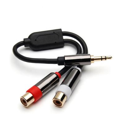 China Multimedia Aluminum Shell 3.5mm Male To 2-Female RCA Stereo Audio For Home Theater for sale