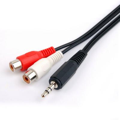 China Multimedia PVC Injection Base Model 3.5mm to 2RCA Female to Male Audio Cable for sale