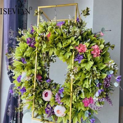 China ISEVIAN Wedding Artificial Flower Large Round Green Silk Arch Backdrop Arch Layout For Wedding Decoration for sale