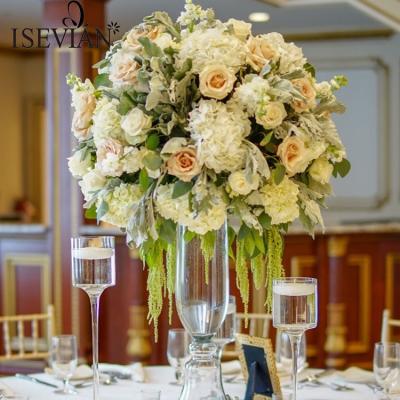 China Wedding ISEVIAN White Rose and Hydrangea Flower Ball Arch Decoration Wedding Centerpieces Artificial Flowers for sale