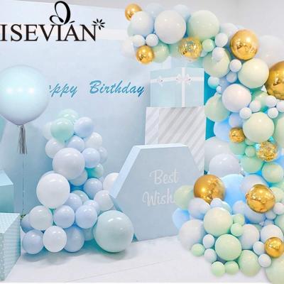 China High Quality ISEVIAN Wedding Blue and Gold Balloon Set Balloon Arch Decoration Chain Party for sale