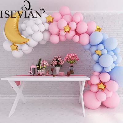 China ISEVIAN wedding pink blue moon balloon chain party background layout decoration for sale