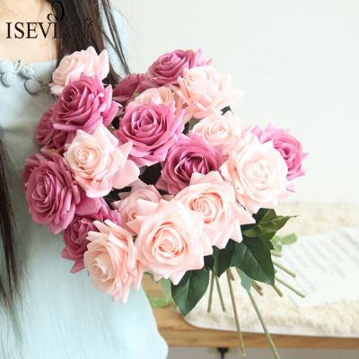 China Wholesale High Quality Artificial Latex White Rose Flower from ISEVIAN Real Wedding for sale