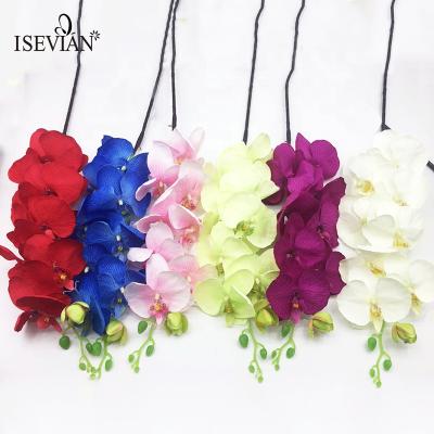 China ISEVIAN Wedding Silk Orchid Fabric Wholesale High Quality Artificial Orchid Flower For Wedding Decoration for sale