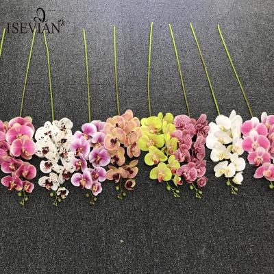 China Wedding ISEVIAN Artificial 3D Printed Real Touch Flower Latex Orchid Phalaenopsis for sale