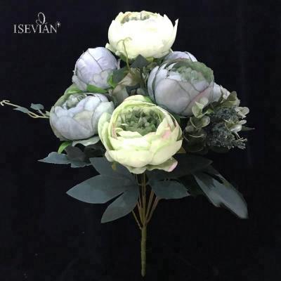 China Large Peony Flower from ISEVIAN Wedding Blooming Tianjin of Autumn Blue Color Peony Artificial for sale