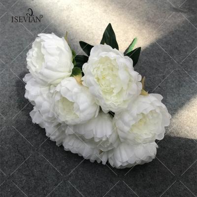 China Artificial Open White Flower Wedding Cheap Wholesale ISEVIAN Wedding Large Flower Group Peony for sale