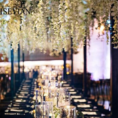 China ISEVIAN Wedding Wholesale Artificial Long Wisteria Garland Flowers Party Decorative Silk Flower Wisteria for sale