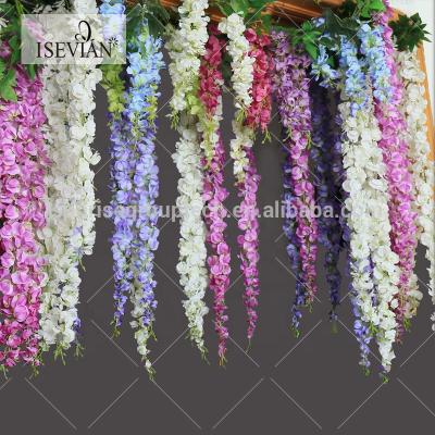 China Wedding ISEVIAN Wedding Flower Decoration Artificial Decorative Wisteria Vines Flower for sale