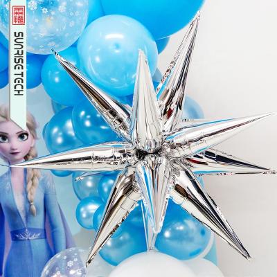 China Decoration SUNRISE Sun Star Burst Foil Balloon Explosion Silver Waterdrop Balloon for sale