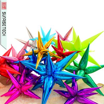 China Colorful Foil Balloon Decoration SUNRISE Star Explosion Silver Balloon for sale