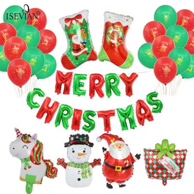 China ISEVIAN Christmas Decoration Foil Balloon Customis Christmas Tree Santa Foil Balloon for sale