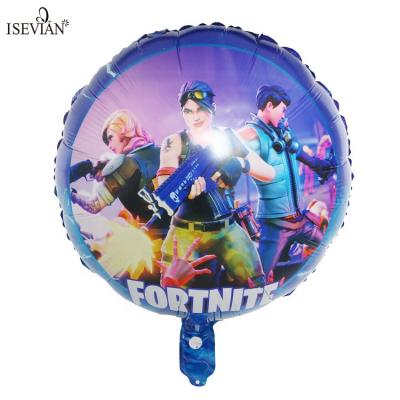 China Round balloon comics decoration ISEVIAN character aluminum color joystick game blue black foil balloon for sale