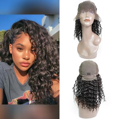 China Temple Grade 12A Virgin Big Curls Afro Curly Cute Lace Deep Curly Indian Peruvian Silky Straight Full Lace Deep Wave Part Hair Wig for sale