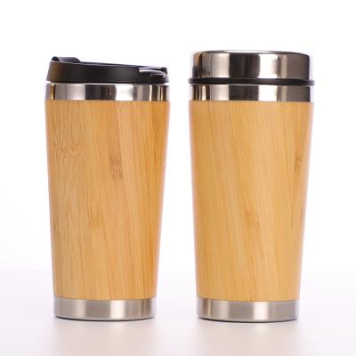 China 2021 Hot Selling Sustainable Products 450ml Eco Reusable Bamboo Bamboo Coffee Cup, Bamboo Bottle With BPA Free Lid for sale