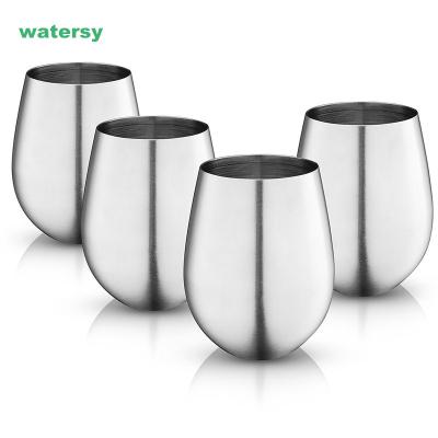 China Watersy 2021 Sustainable Most Popular Hot Selling Product 18oz Stainless Steel Stemless Wine Glass, Single Wall Wine Tumbler for sale