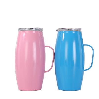 China 2021 New Design 16oz Stainless Steel Wall Vacuum Flask Viable Custom Double Tumbler Coffee Mugs With Handle for sale