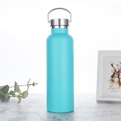 China Factory Price Sustainable Wastery Double Wall Stainless Steel 750ml Insulated Vacuum Sport Bottle Flask Straight With Lid for sale