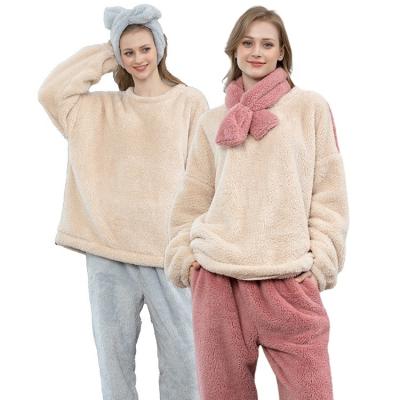 China Wholesale Designer QUICK DRY Luxury Beautiful Winter Wear Sleep Set Velvet Ladies Long Sleeve Plus Size Women's Sleepwear for sale