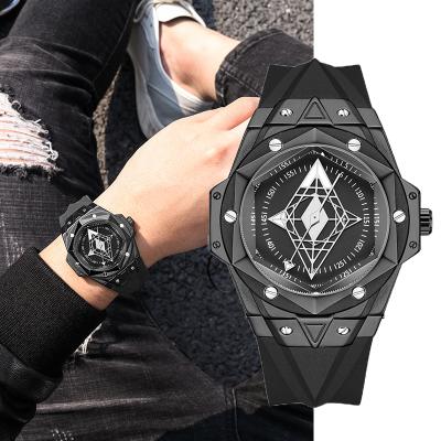 China Custom Logo Luminous 3ATM Water Resistant Silicone Watch Band Gold Quartz Watches Wristwatches Luxury Men for sale