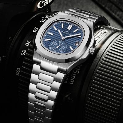 China 30M Waterproof Stainless Steel Watch Case Quartz Movement Men's Watch for sale