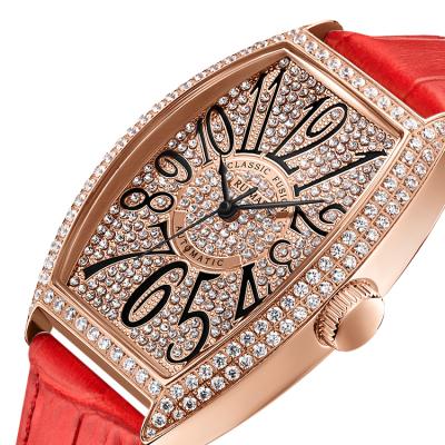 China Water Resistant Leisure Woman Mechanical Watch Sport Automatic Leather Band Watches In Girls for sale