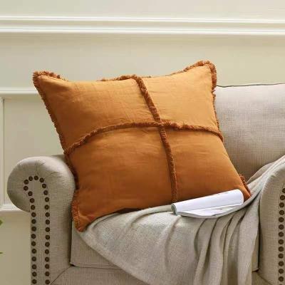 China Durable 100%/Breathable/Easy Care Linen Tile/Summer Canvas Cushion Cover Home Cool French Tufted Decor Case for sale