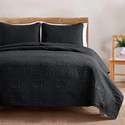 China Luxury Comforter Set Bed Spread 100%cotton Bedding Set Comforter Set 3 Pieces Comforter Embroidery for sale