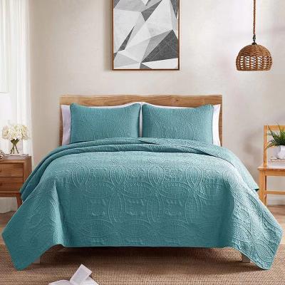 China Disposable 100% Cotton Jacquard Embroidery Bed Spread Bedding Set Cover Comforter Set for sale